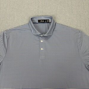 RLX Ralph Lauren Golf Polo Shirt Butler National Performance Blue Striped XL